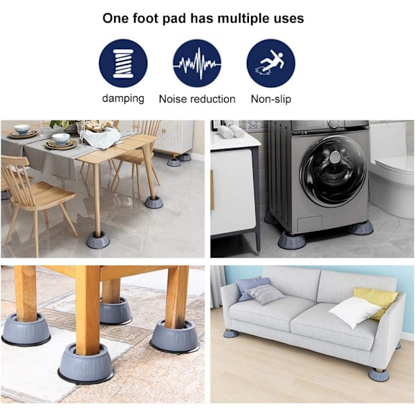 Sajy Vibrationsdämpare Tvättmaskin, Anti-vibrationskuddar För Tvättmaskin-1