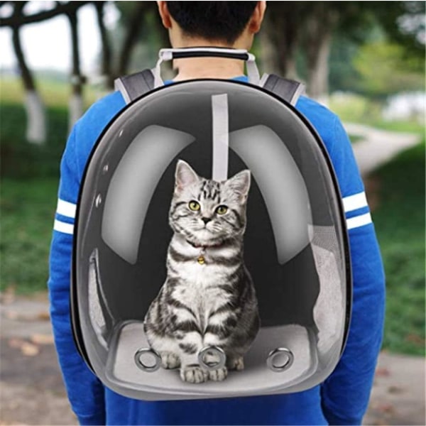 Cat Backpack Carrier Black - FancyWhoop Pet Backpa