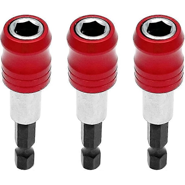 3-pack 1/4\" Hex Skaft Snabbväxlingsbitshållare för Borrmaskin, Slagskruvdragare, 60mm