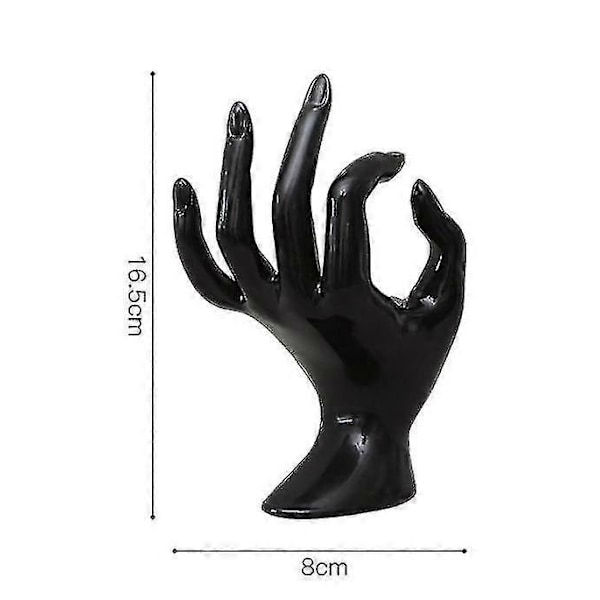 Hand Ok Form Smyckesdisplayhållare Armband Ringstativ Stödhållare Black