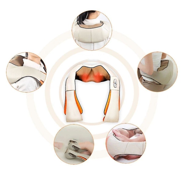 Elektrisk massageapparat Nacke Ryggmassage Vibration Värmefunktion eu Plug