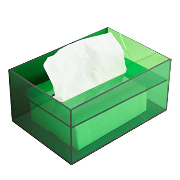 Akryl Tissue Box Hållare Servett Dispenser Torka Grön