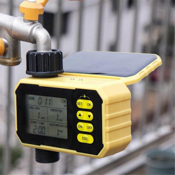 Solar Bevattningskontroller Smart Trädgård Utomhus Kran, Vattenventil Trädgårdsarbete Automatisk Vattning