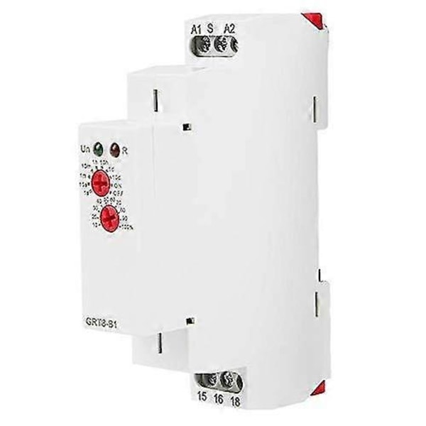 Tidsfördröjningsrelä - Grt8-b1 Ac/dc12-240v Multifunktion, mini-m1 Din-skenmontering 10 Funktioner LED-indikatorer