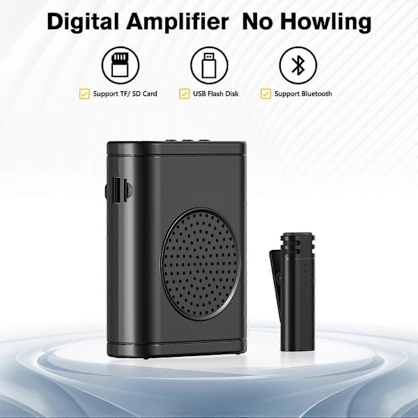 Trådlös röstförstärkare med trådlös lavaliermikrofon, Bluetooth-högtalare, PA-system