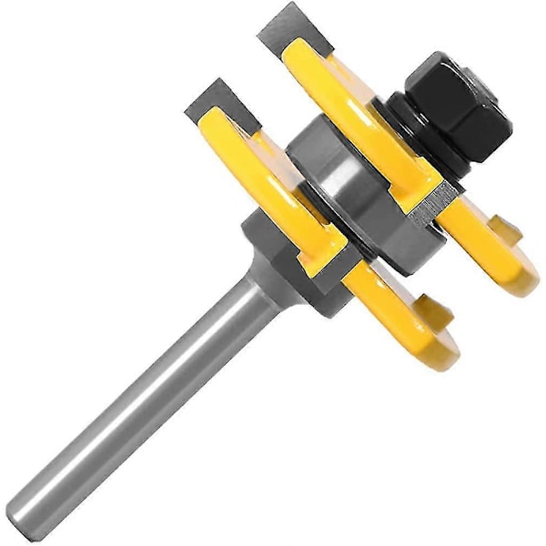 8mm Notfräs med Passande Spontfräs Set 3 Tänder T-Formad Träfräs