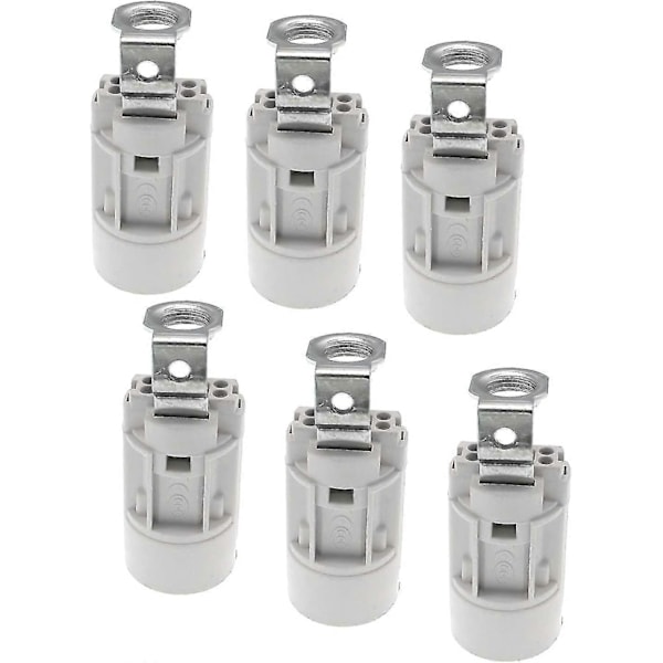 E14 Flamljuskronesockel, Termoplast, Grå, Ses 52mm Hög, 1/8 Ips Gänga 6-pack