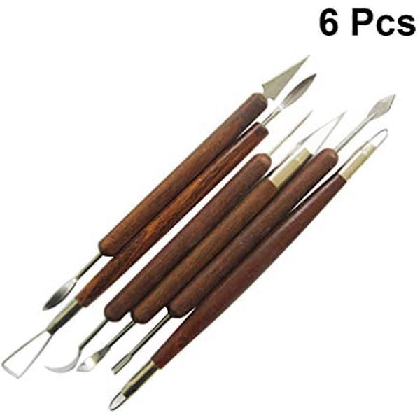 HEALLILY 6 st Lerskulpturverktyg Keramik Startverktyg Lermodellering Mejselverktyg Snideriverktyg Kit Tillbehör för Konst DIY Hantverk
