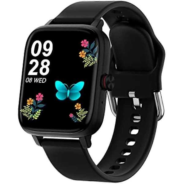 Smartklocka Luoba 169 Full Touch SvaraRing Android Smartwatch för Kvinnor Män Fitness Tracker med Pulsmätare Sömnmonitor Kaloriräknare Stegräknare black