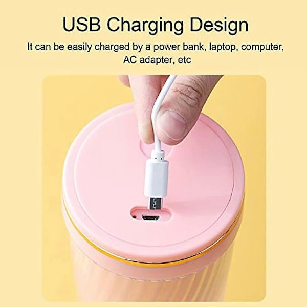 350 ml Portabel Juicepress Elektrisk Mixer Kopp USB Smoothie Blender Shakes Handhållen Frukt Grönsaksmaskin Milkshake Juicepress Pink