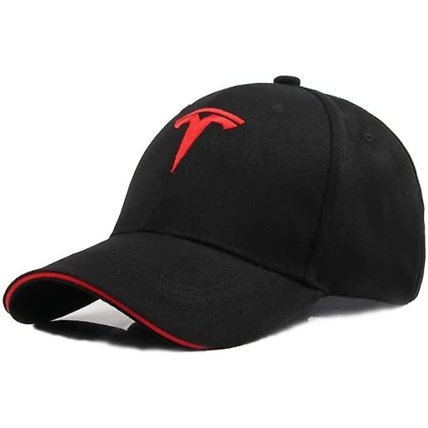 Kompatibel för Tesla-hattar, Racing Hat Logo Baseball Kepsar Black Red