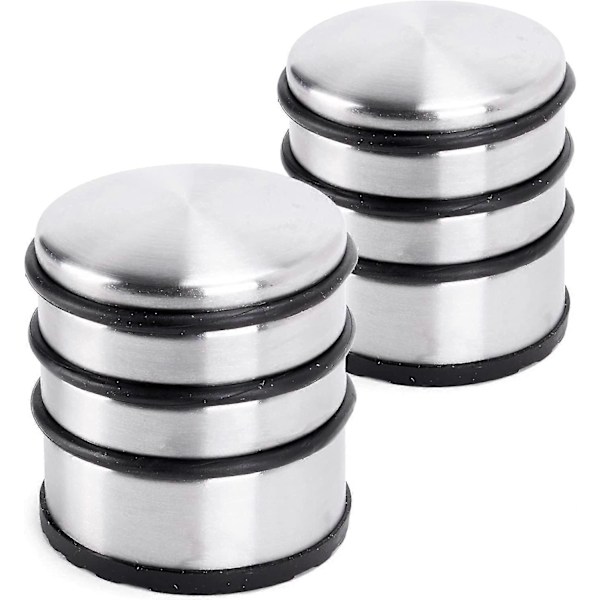 Dörrstopp i rostfritt stål, 7*8cm (lxh)| Dörrkil 1 kg för tunga dörrar - Design Rostfritt stål Halkfri Bumper för hala golv - Set med