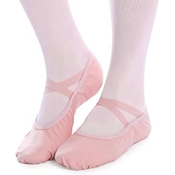 Bezioner Balettskor Balettdansskor Delad Lädersula för Barn och Vuxna Pink 34