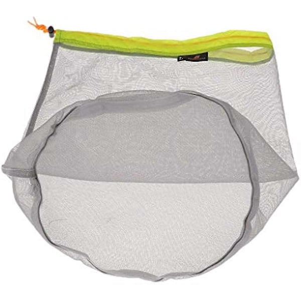 2 st Mesh Dragsko Förvaringsväska Nylon Glidande Återanvändbar Packpåse Meshväska för Leksaker Mat Resor Vandring Camping (L Grön)