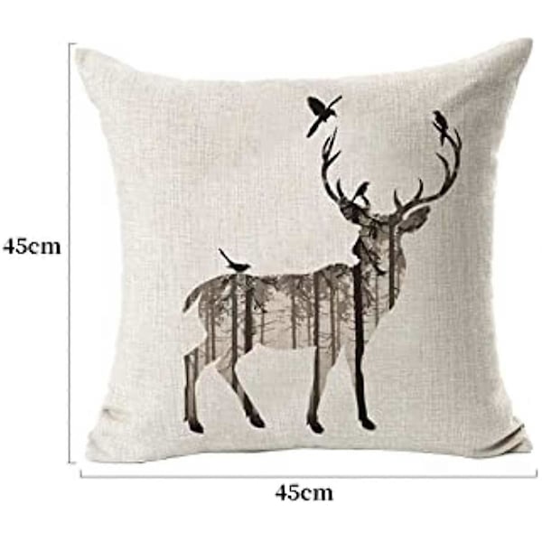 2 st Enkla Hjort Kuddfodral Soffa Säng Heminredning Prydnadskudde 45x45cm