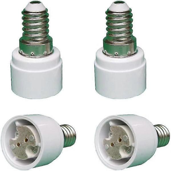 Set med 4 E14 till G4 Mr16 Gu5.3 Gu4 Basadapter för LED eller Halogenlampa
