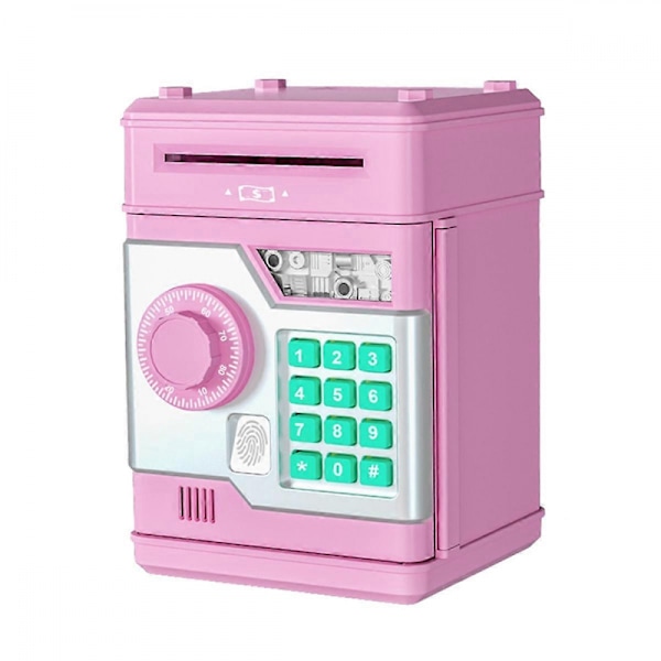 Elektronisk Spargris ATM Lösenord Pengabox Rosa