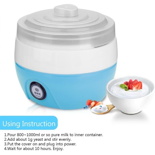 1L Elektrisk Automatisk Yoghurtmaskin för Hushåll (Blå)