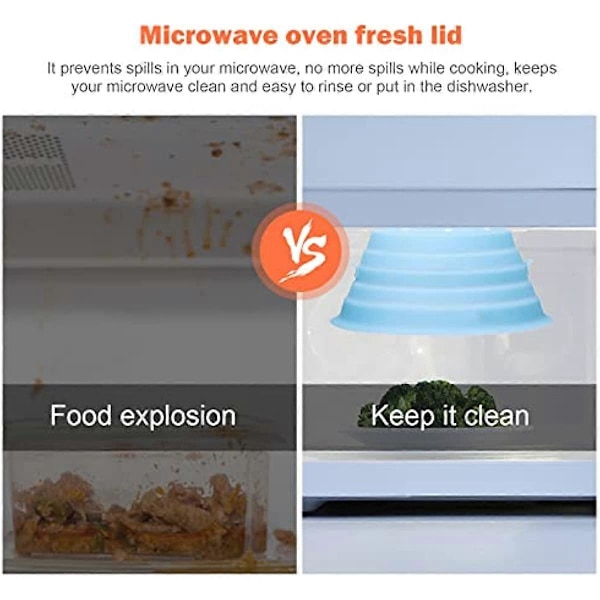Magnetiskt Mikrovågsugnsskydd Mikrovågsugn Hovering Skydd Stänkskydd Hopfällbart Mikrovågsugn Mattskydd Silikon Konserveringsskydd för Mat Kökspryl Microwave Plate Cover-2 Pcs