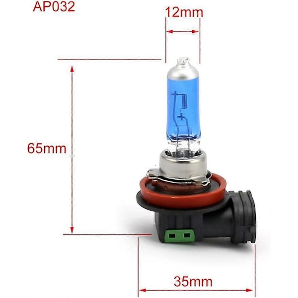 2x H11 100W Bilstrålkastarlampa Xenongas Halogenljus 12V Dimljus Xenon HID-lampa Vit
