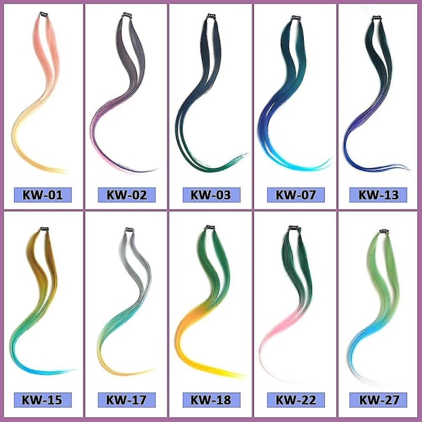 Clip On Hair Extension Three Color Ombre Hair Extensions 7-Grön 26 tum