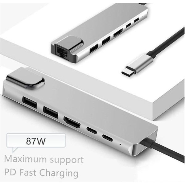 6 i 1 USB Hub C Hub till Multi USB 3.0 Adapter Ethernet Rj45 Lan