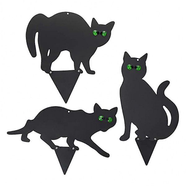 Kattfigur Markinsats Dekor Set 3 st 2d Livsliknande Kattunge Med Reflekterande Ögon