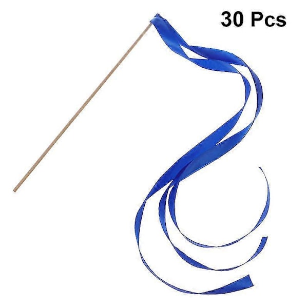 30 st bröllop färgglada band streamers älvstavar hejar rekvisita festtillbehör presenter utan klocka blå