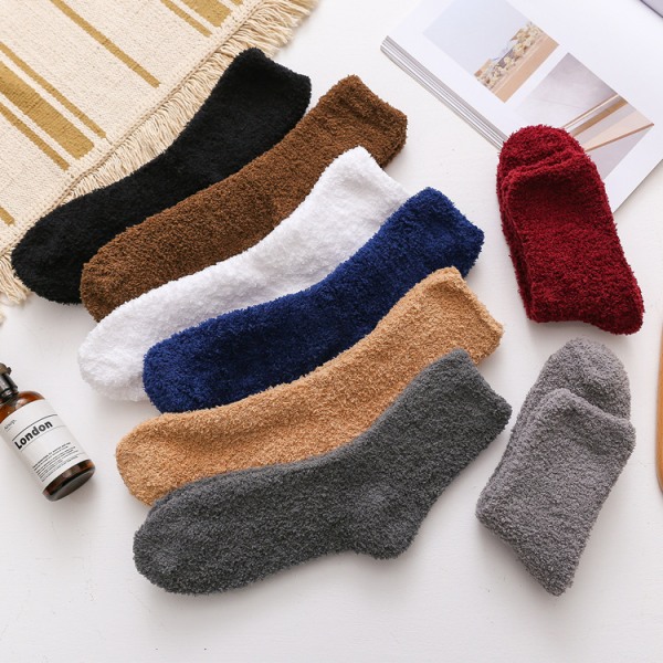 3ST Fuzzy Socks Home Slipper Socks Fluffy Soft Söt lila 42-46koda