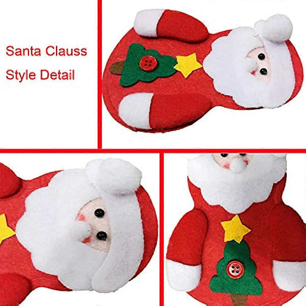 Kaxich 8 st Jul Bestickhållare Set Silverbestick Fickor Knivar Gafflar Bordsdekoration Väska Förvaringsöverdrag Jul Julfest Dekorationer Snowman