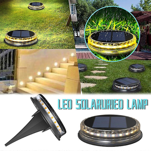 Solcellsdrivna marklampor 17LED vattentät trädgårdslampa utomhus 4st