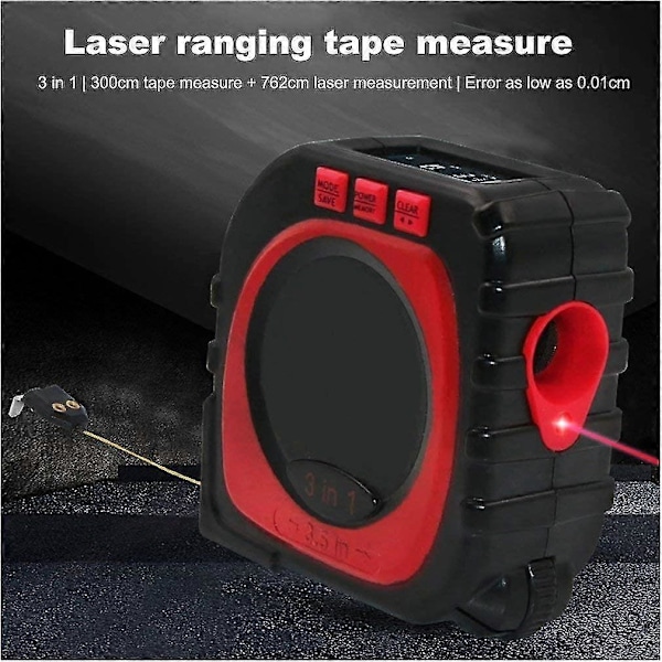 3-i-1 Måttband Multifunktionell Digital Infraröd Laser Avståndsmätare Mätverktyg