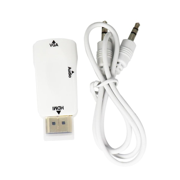 HDMI-kompatibel till Vga kvinnlig adapter Ljudkabelkonverterare Fhd