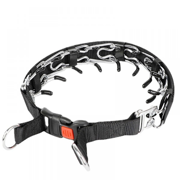 Hund-Träningshalsband med Taggar, Hundhalsband med Snäppspänne, Inget Drag-Hundhalsband för Medelstora och Stora Hundraser (4,0 mm, 60 cm)