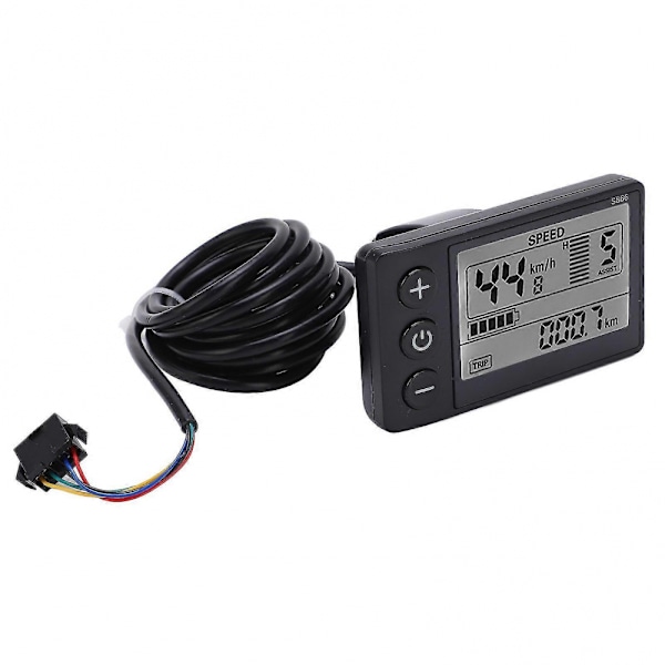 S866 Elektrisk Cykel Display LCD Mätare 24V 36V 48V Elektrisk Scooter Kontrollpanel med SM-kontakt