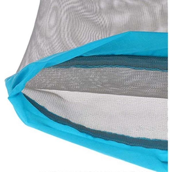 2st Mesh Dragsko Förvaringsväska Nylon Glidande Återanvändbar Packpåse Meshväska för Leksaker Mat Resor Vandring Camping (S Blå)