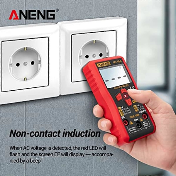 lmoikesz ANENG M118A 6000 Räknare Multimeter Ström Resistans Portabel True RMS Meter med Ficklampa