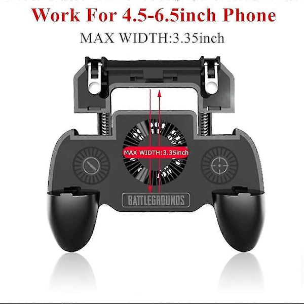 Gaminggrepp med portabel laddare och kylfläkt, för PUBG Mobile Controller L1r1 mobilspel