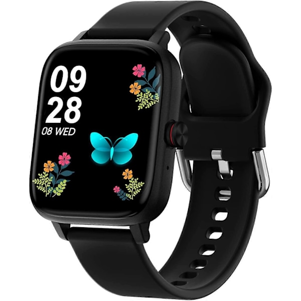 Smartklocka Luoba 169 Full Touch SvaraRing Android Smartwatch för Kvinnor Män Fitness Tracker med Pulsmätare Sömnmonitor Kaloriräknare Stegräknare black