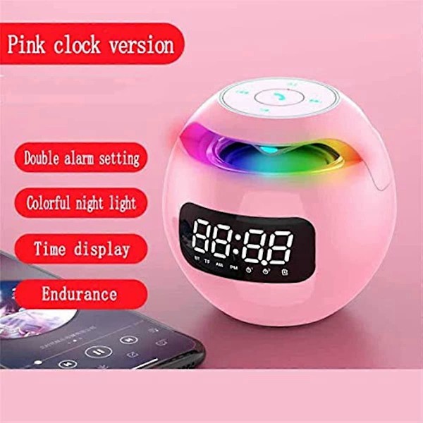 Portabel Trådlös Bluetooth Högtalare Färgglad Subwoofer med LED-Display FM-Radio Väckarklocka Bluetooth HiFi Kort Mp3 Musikuppspelning för Julfest Utomhus