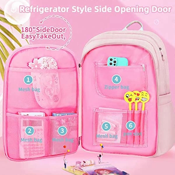 Skolväska Ryggsäck för Flickor Pojkar Stor Kapacitet Grundskola Mellanstadium Högstadie Ryggsäck Barn Casual Daypack för Tonårsflickor Pojkar (Blå) Black