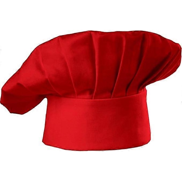 Set med 3 st. kockmössor för vuxna, justerbar elastisk bakarmössa för kök, matlagning, kockmössa, 3 delar Red