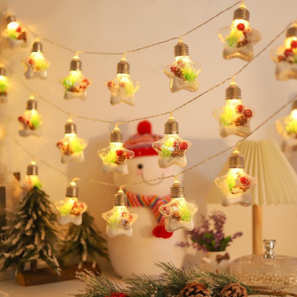 Julkottar Strängljus 30 LEDs 10 Ft Jingle Bell med Berr