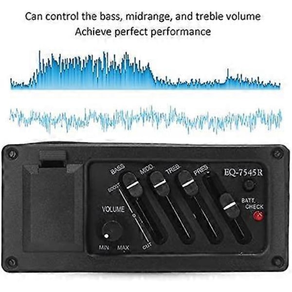 Gitarrmick Värmebeständig Gitarrljud Equalizer Lätt Att Installera med Mickremsa för Akustisk Gitarr för Gitarrreservdelar