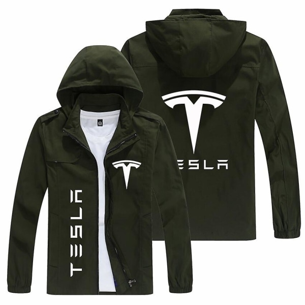 Tesla-logotyp huvjacka för män Populärt print Casual