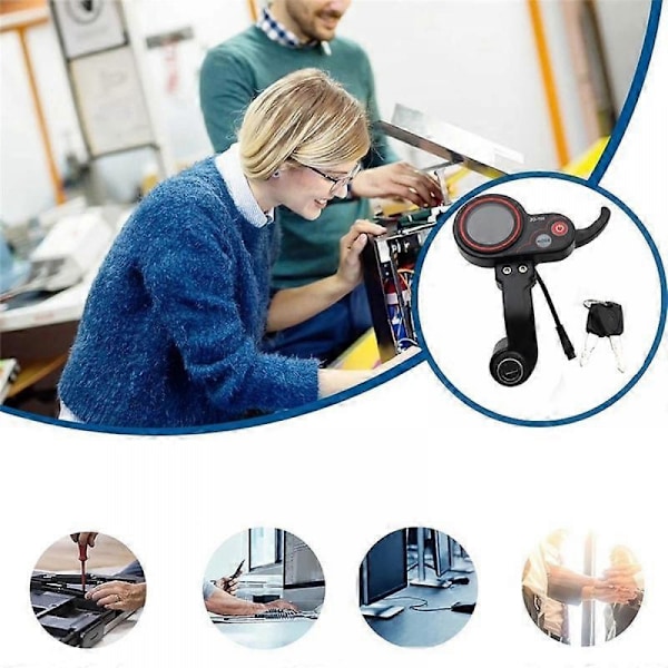 ZQ-100 Mätare för körsträcka med justerbar hastighet, elmätare för elscooter, 6-pins display för elscooter