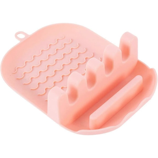 FCSHFC Skedstöd Kreativ Enkel Skedhållare Köksredskap Hållbar Plastbricka Spatelhållare Matlagningsredskapshållare (Färg: Rosa) Pink