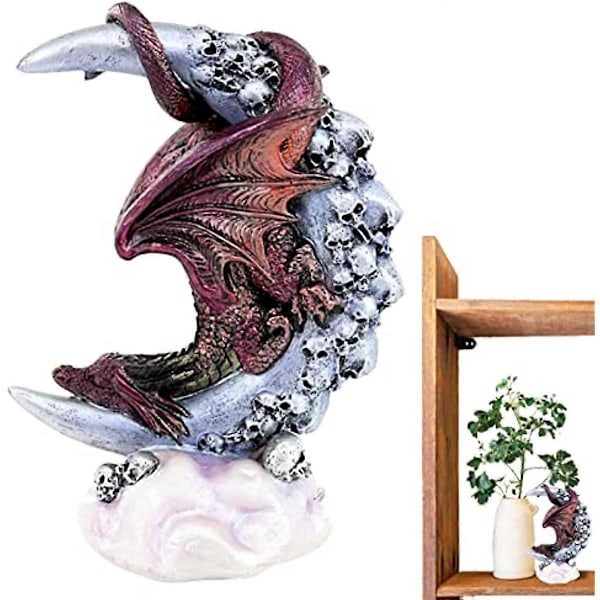 Drakfigurer - Harts Skalle Månskensdrakfigurer - Harts Utomhusfigurer Gräsmatta Ornament För Uteplats Gårdsdekorationer För Utomhus Heminredning C