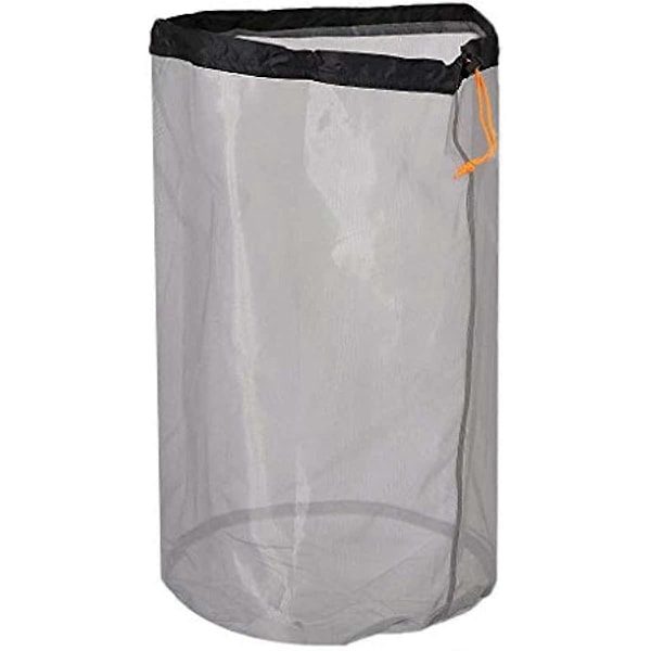 2 st Mesh Dragsko Förvaringsväska Nylon Glidande Återanvändbar Packpåse Meshväska för Leksaker Mat Resor Vandring Camping (XXL Svart+ L Grön)
