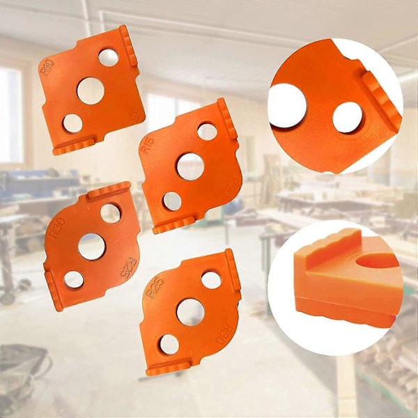 4 st Träbearbetningshörn Fräsmallar Hög Hårdhet Abs + Cnc Hörn R5 R10 R15 R20 R25 R30 R35 R40